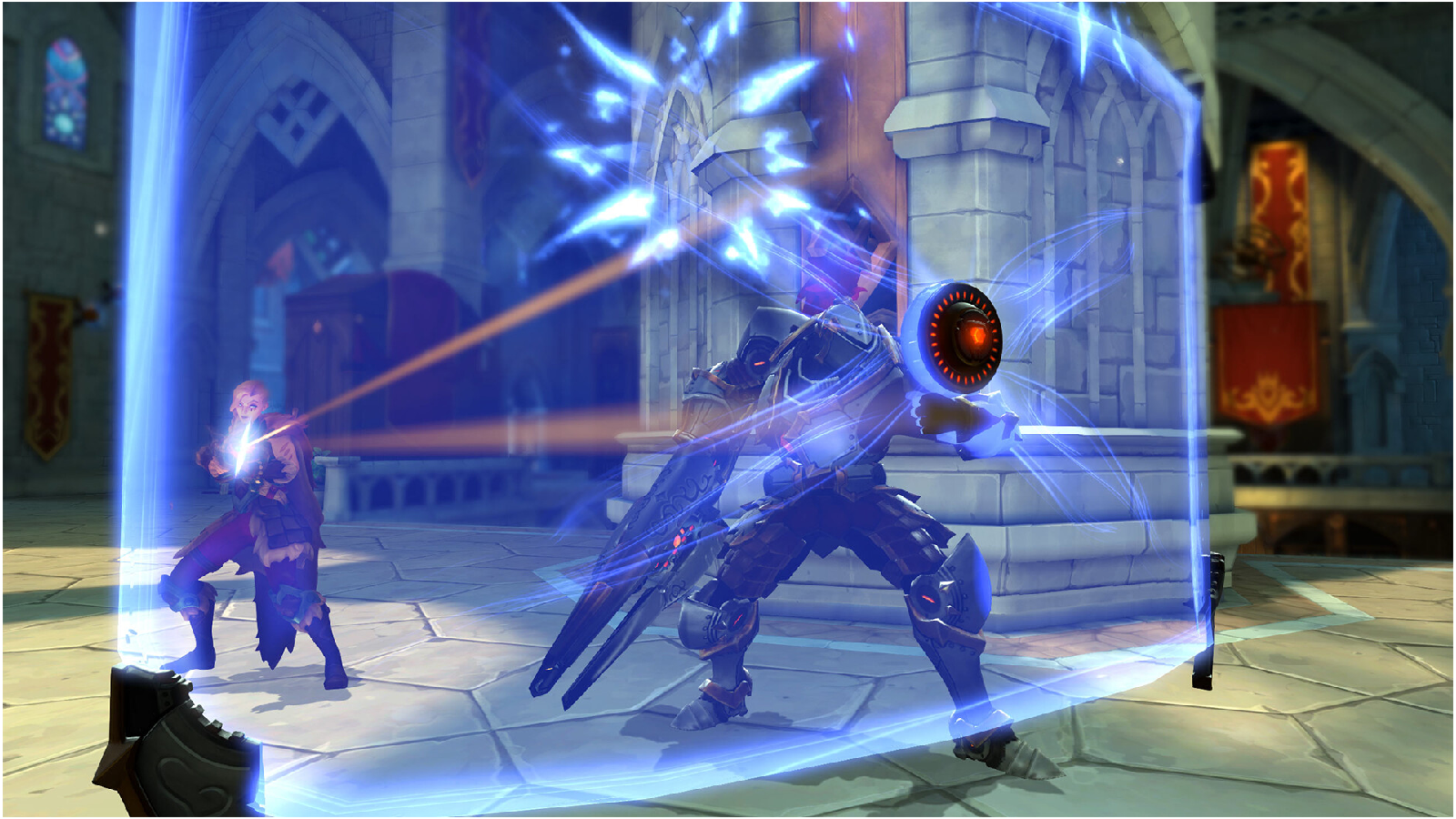 Paladins est un FPS multijoueur en équipe où des champions aux capacités uniques s’affrontent, avec un système de cartes pour personnaliser le style de jeu. © Hi-Rez Studios