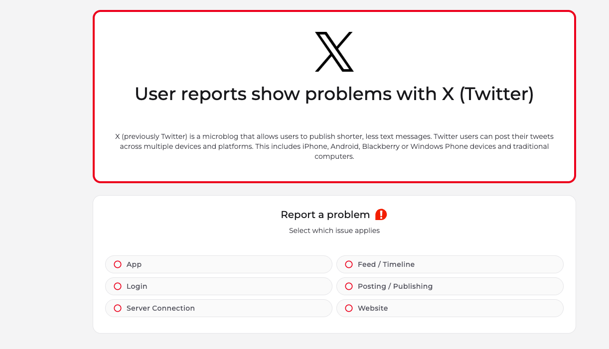 x is down