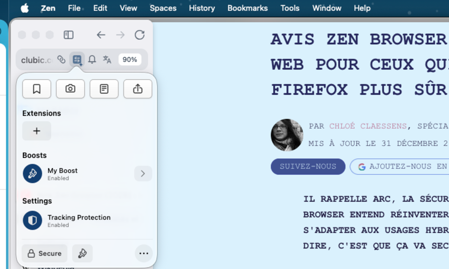 Zen browser boosts