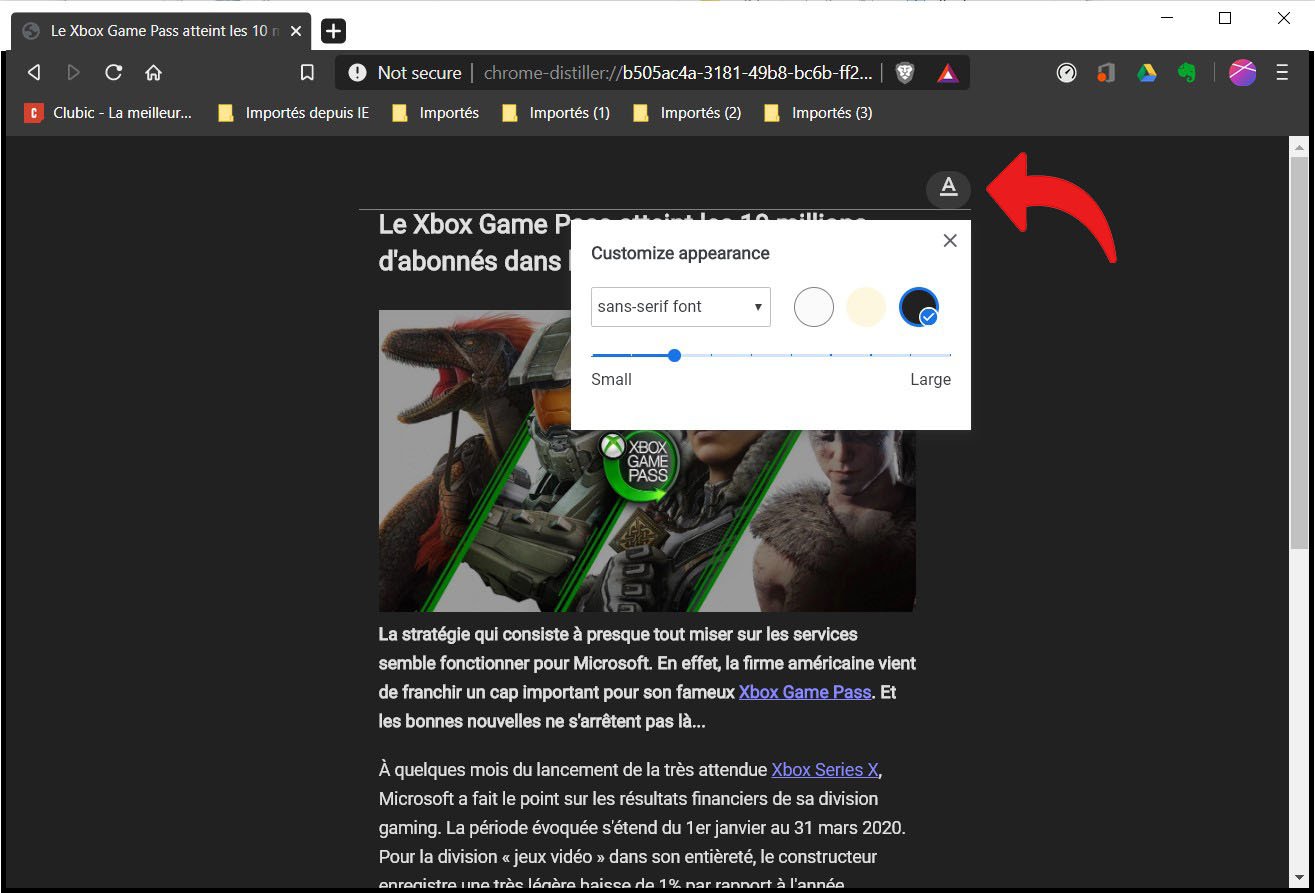 mode lecture brave 2