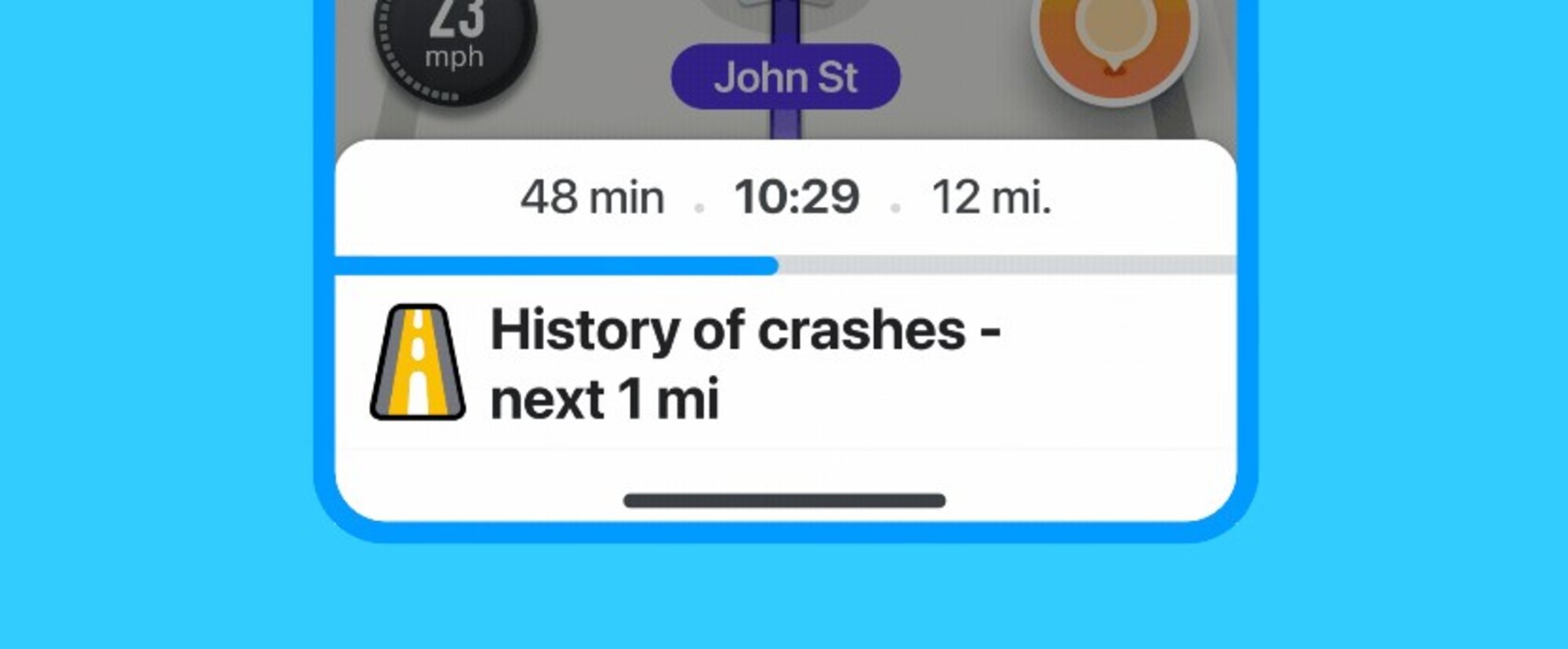 Depuis peu, Waze affiche l'historique des accidents survenus à un endroit donné. © Google