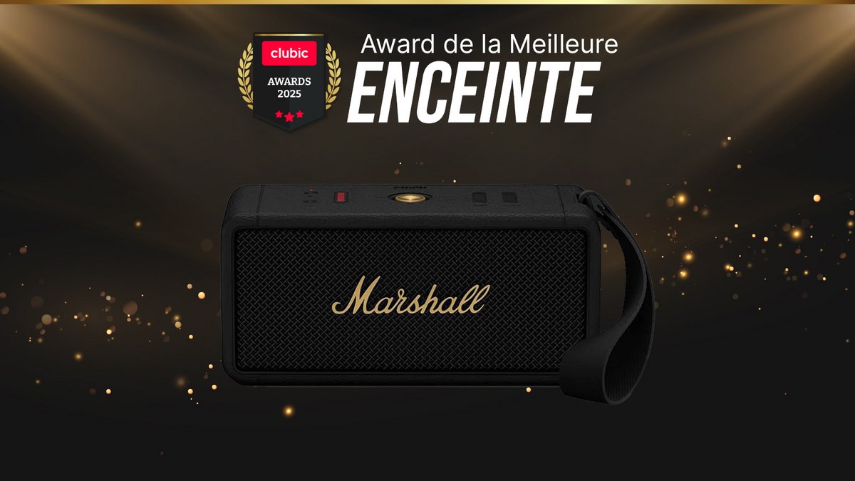 La Marshall Middleton II remporte l'Award de la meilleure enceinte Bluetooth. © Clubic