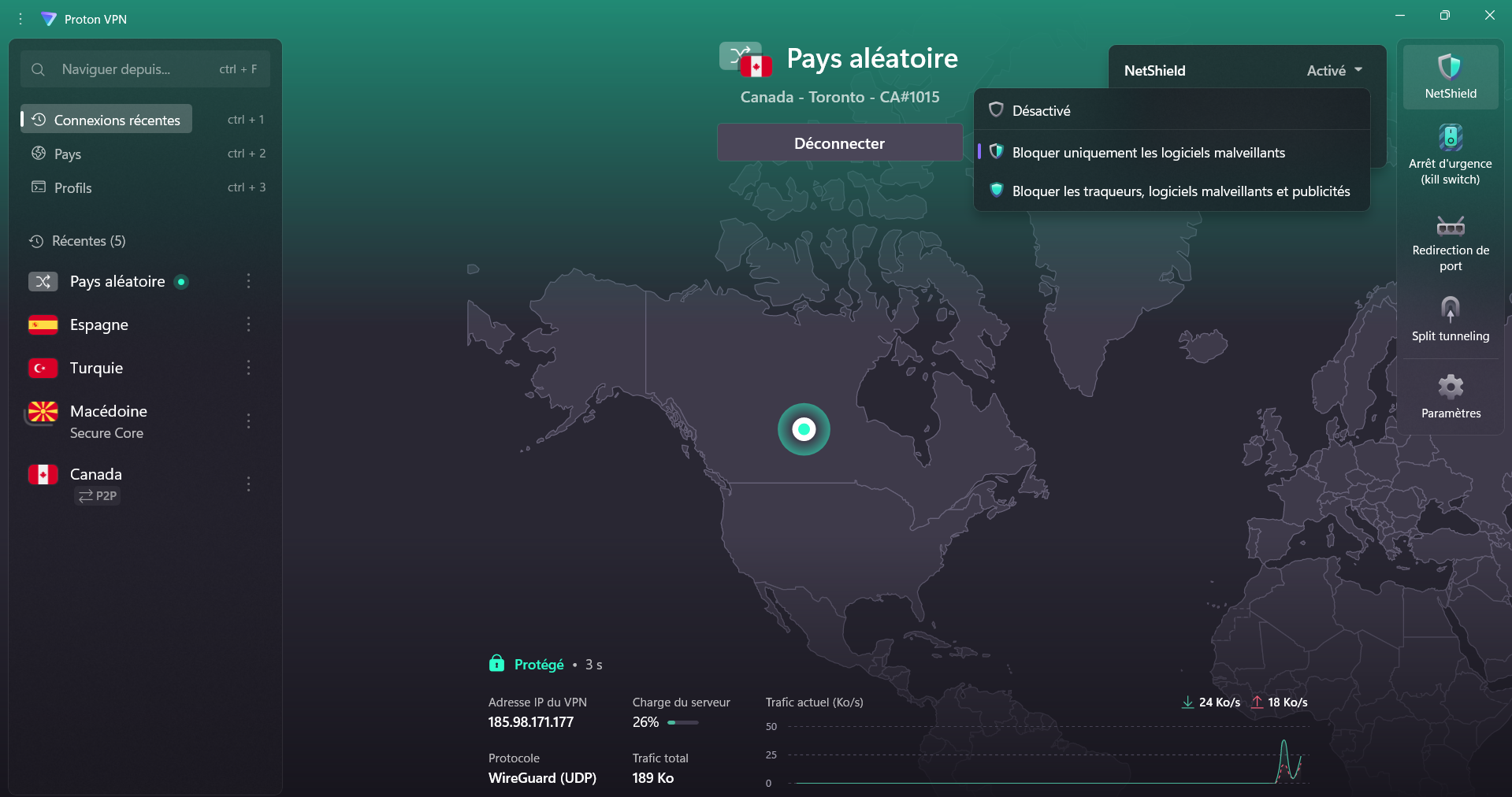 NetShield est simple à administrer depuis votre application Proton VPN.