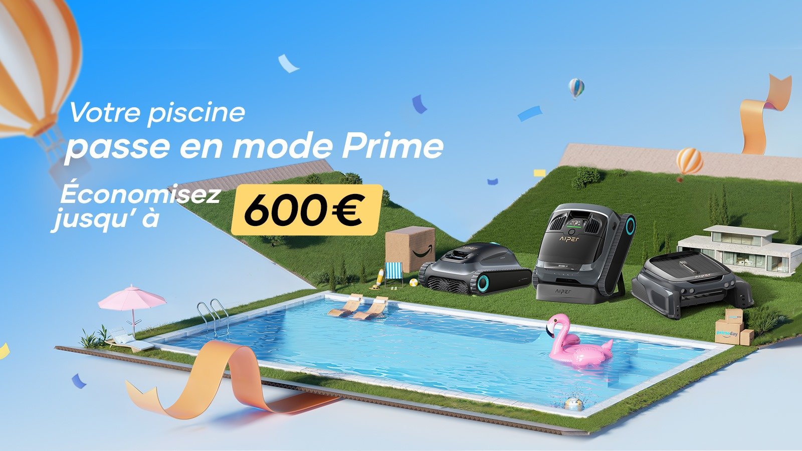 C’est le moment idéal pour investir dans un robot piscine : Aiper propose de grosses remises à l’occasion du Prime Day ©Aiper