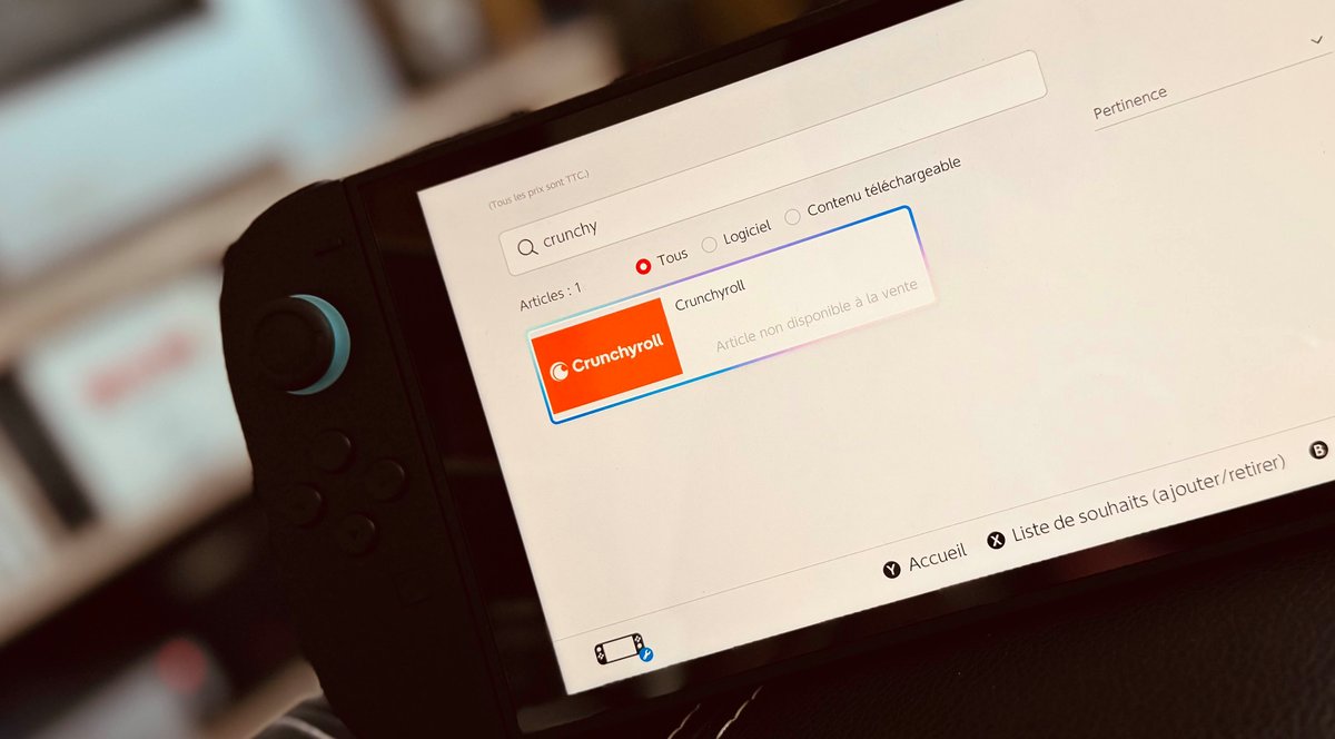Crunchyroll reste listé sur l'eshop, mais "indisponible". © Stéphane Ficca pour Clubic