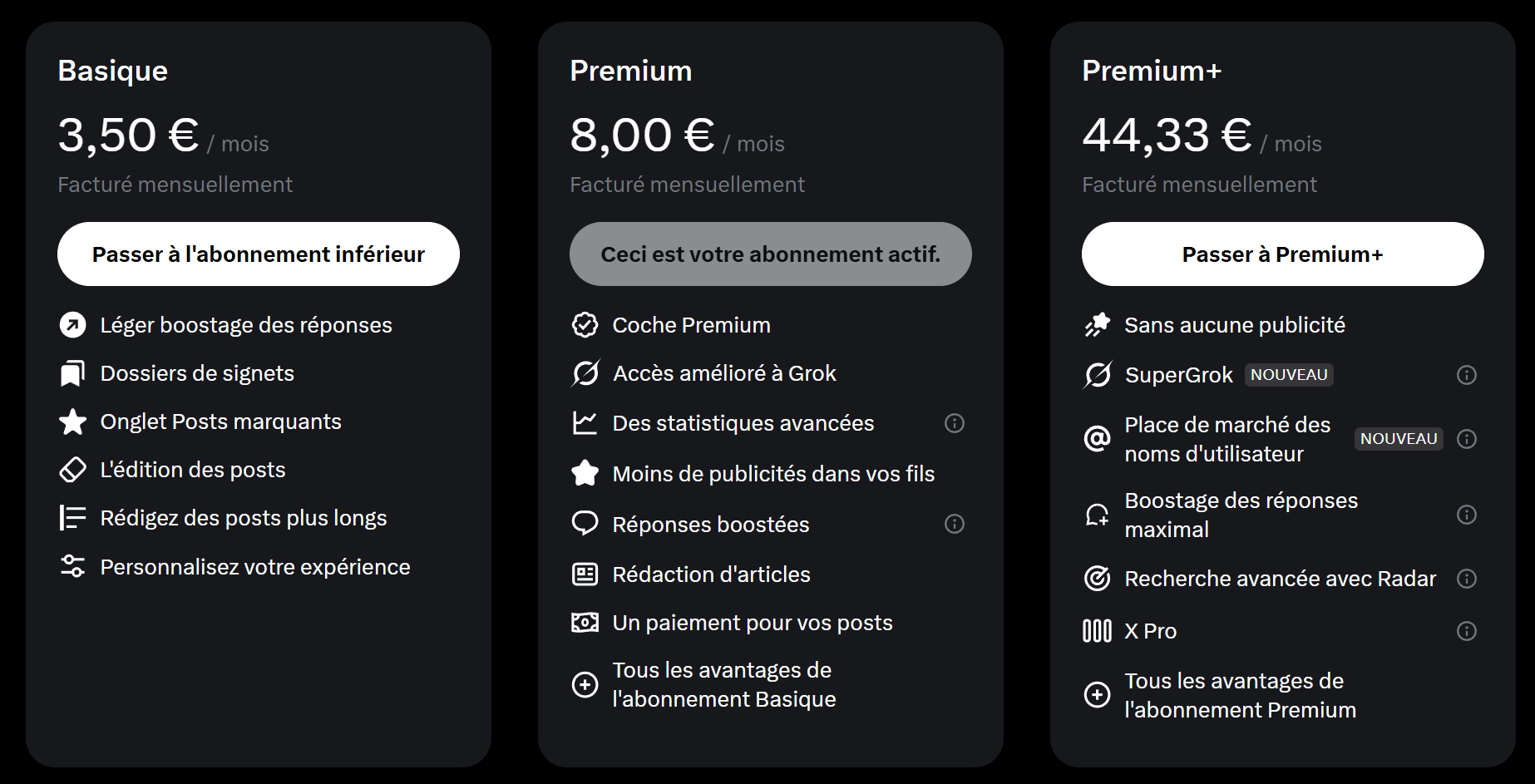 Même avec l'abonnement à 8 € / mois, il y a encore des pubs sur X. © Colin Golberg