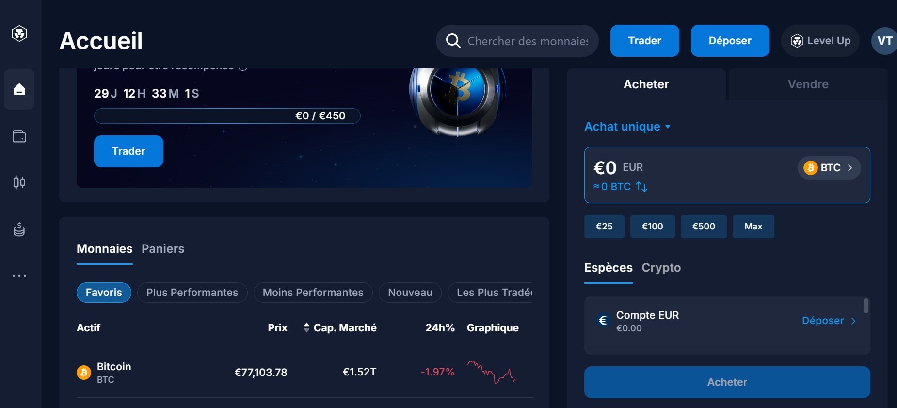 Une interface limpide pour l'investisseur débutant © Vincent Touveneau
