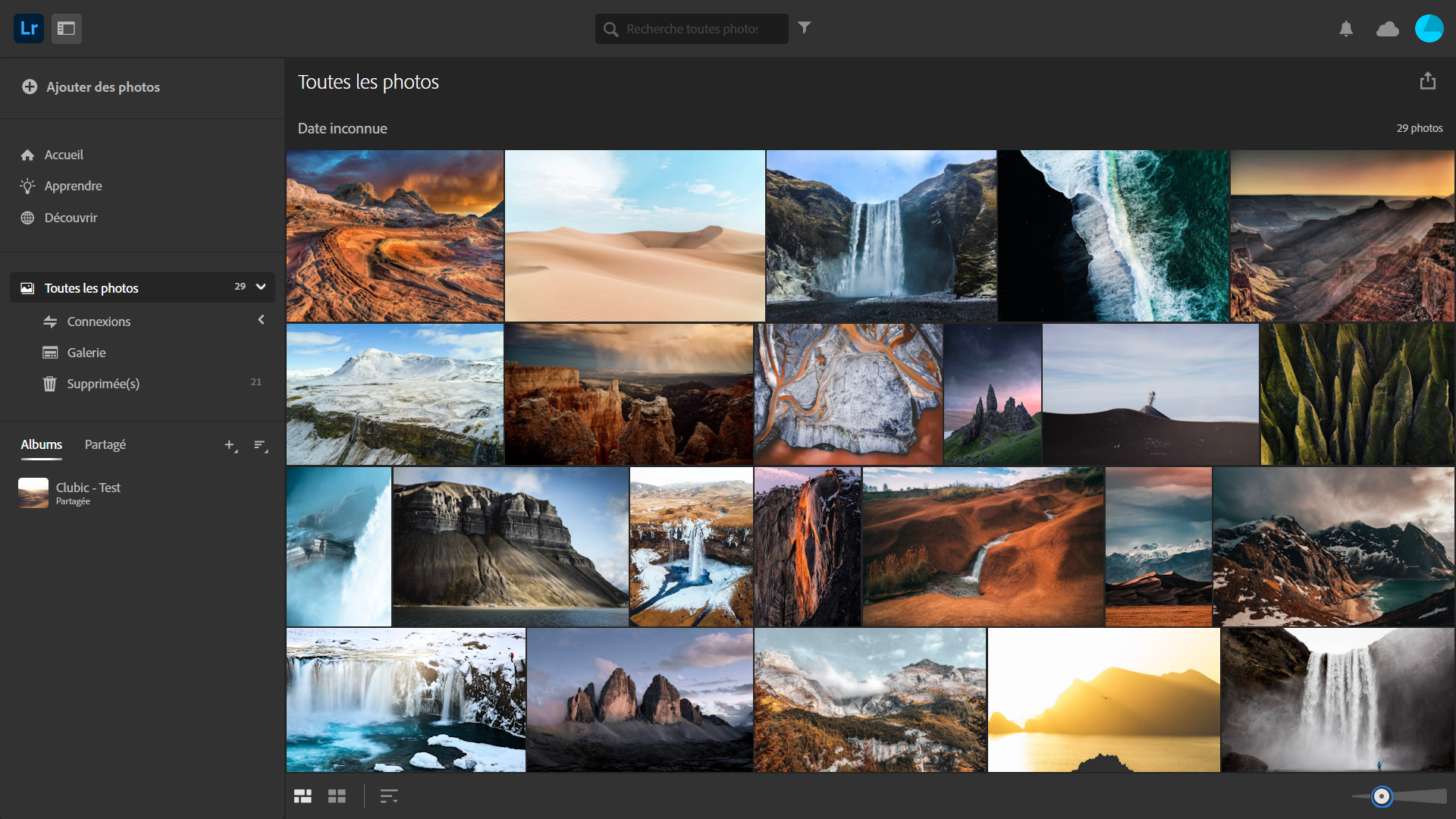 Galerie Lightroom