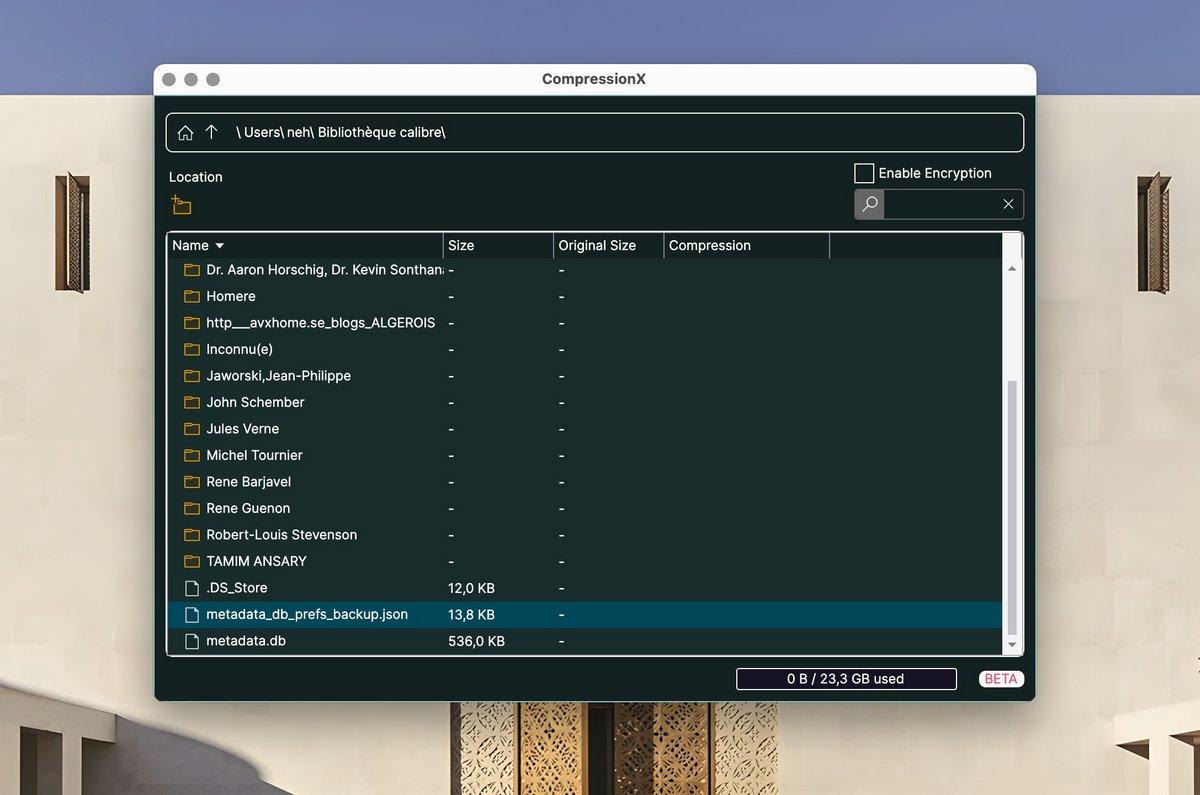 Dans sa version gratuite, CompressionX limite les utilisateurs à 25 GB de compression par mois. © CompressionX