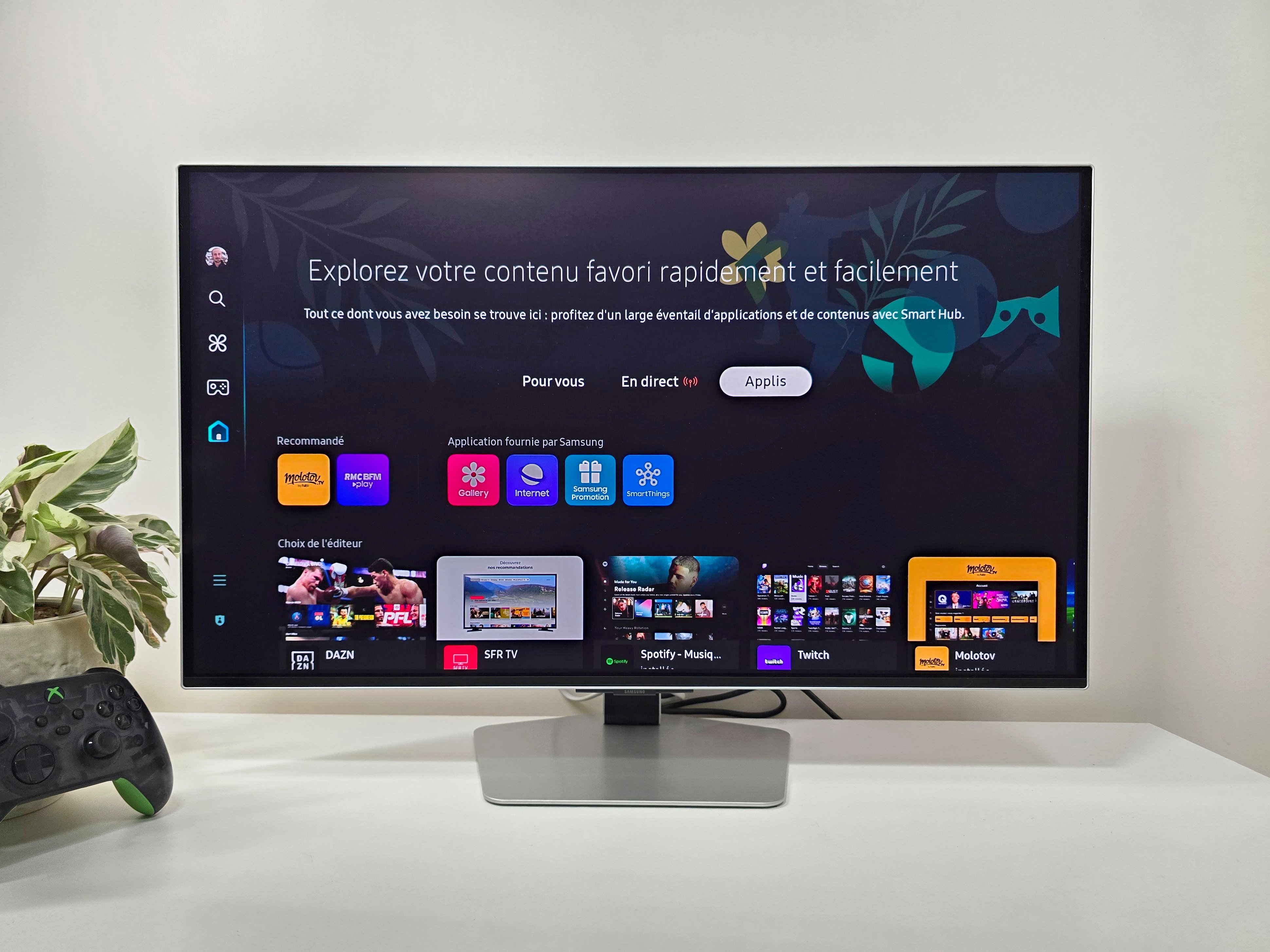 L'interface Tizen OS du moniteur Samsung Odyssey Oled G8. © Matthieu Legouge pour Clubic