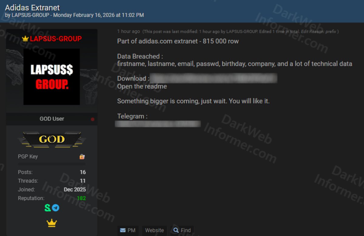 Les cybercriminels de Lapsus$ ont posté leur dump sur un forum du dark web. © Clubic