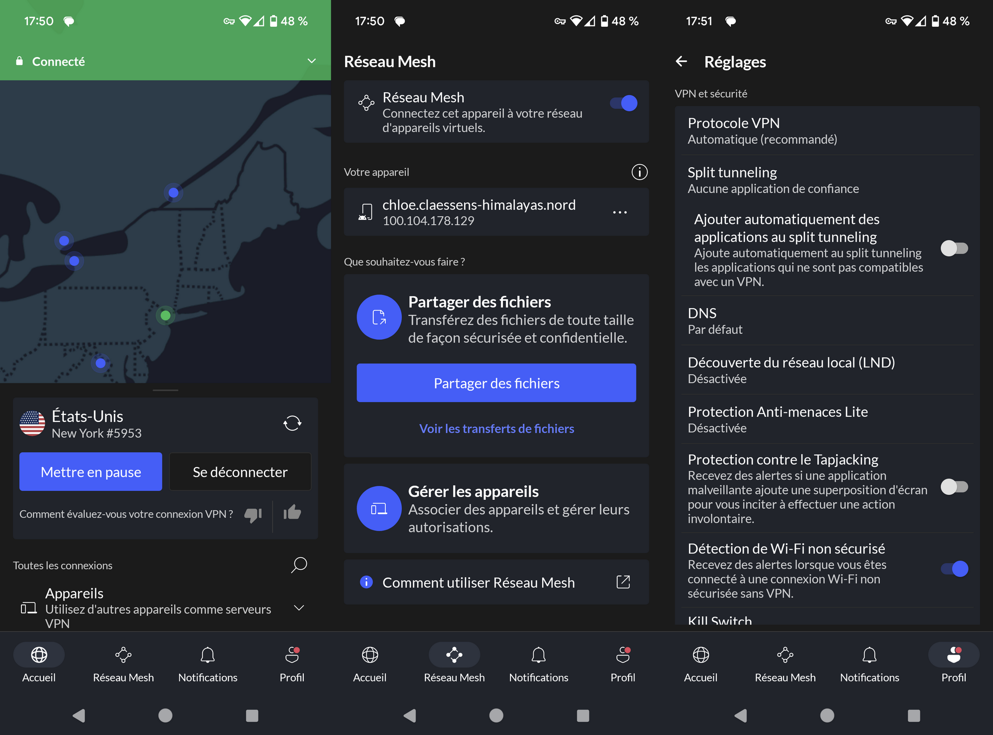 Une app' pour les smartphones sous Android est disponible chez NordVPN.