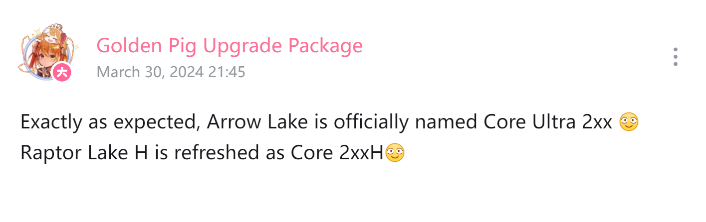 Golden Pig Upgrade confirme la venue des Core 200 © VideoCardz