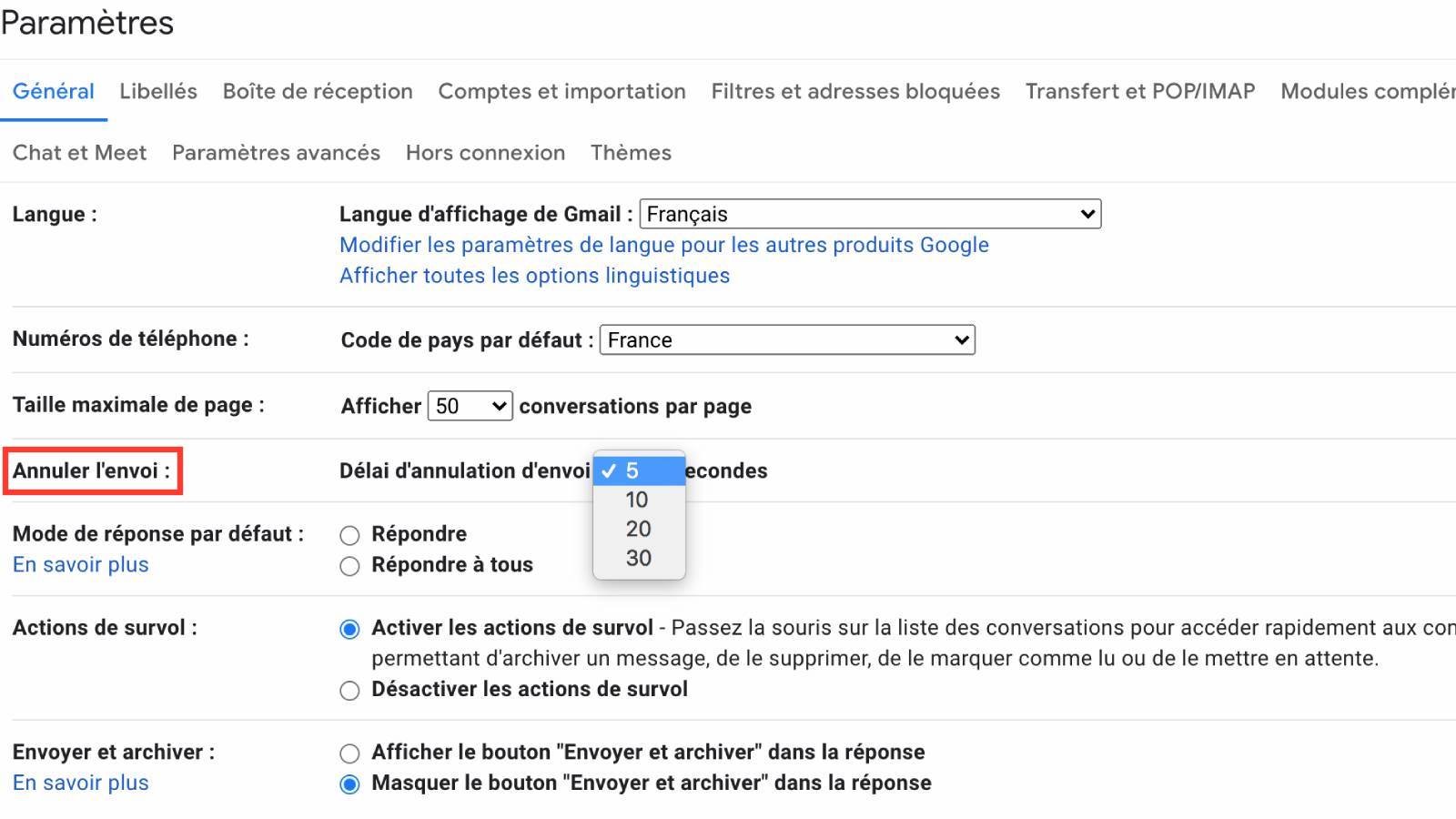 © Capture Gmail pour Clubic
