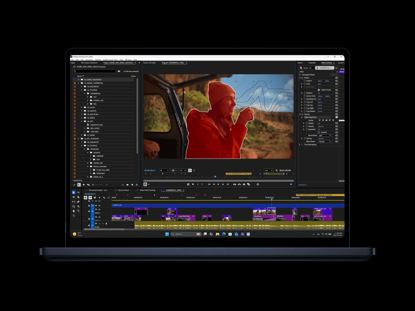 Adobe Premiere Pro sur le futur Surface Laptop Ultra © Microsoft