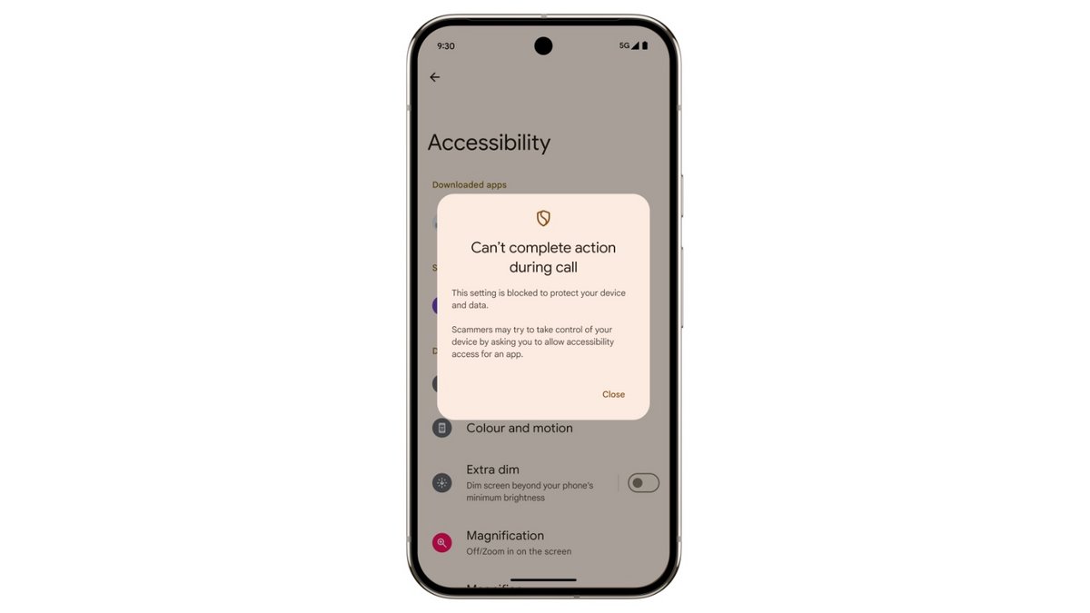 Blocage des permissions pendant un appel sur Android © Google