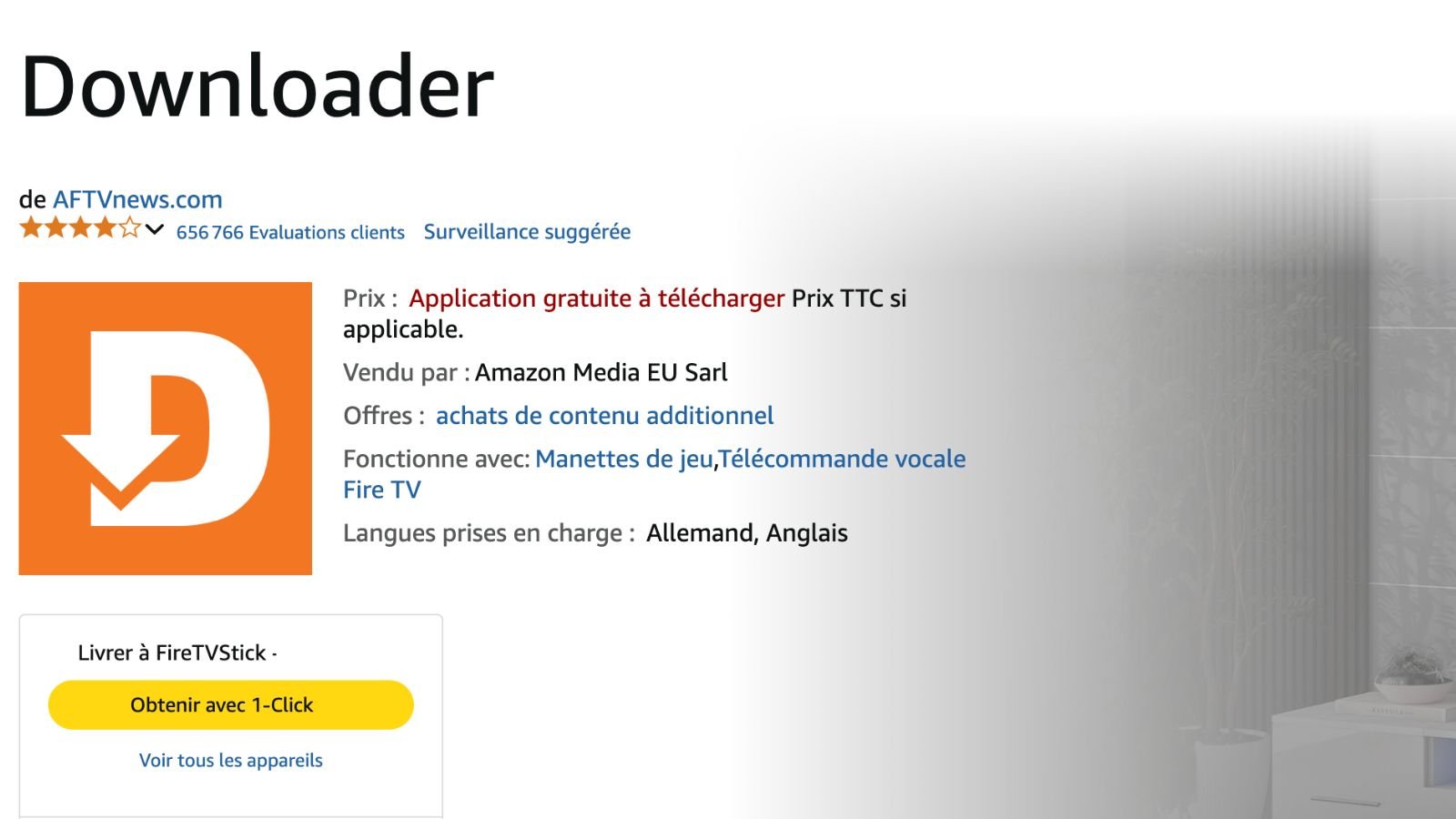 Une app pour télécharger des fichiers APK. ©Amazon
