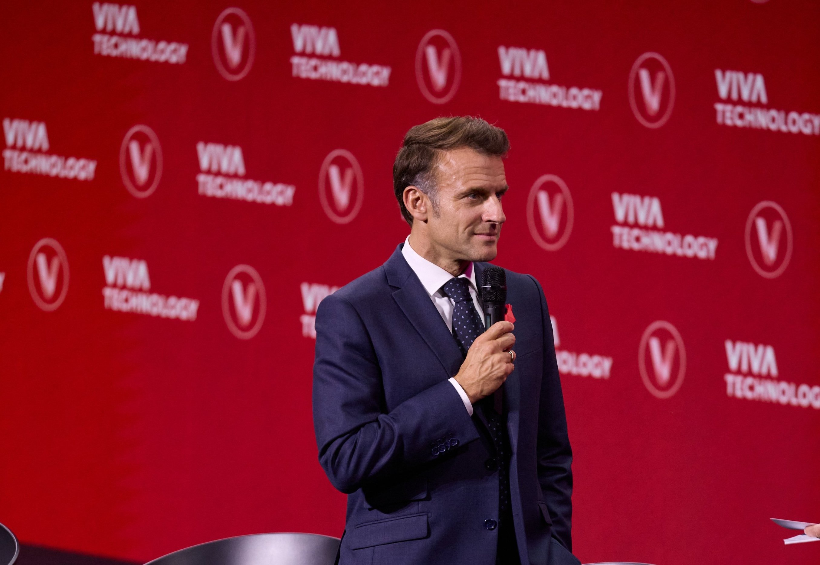 Le président au salon VivaTech 2025. © Viva Technology