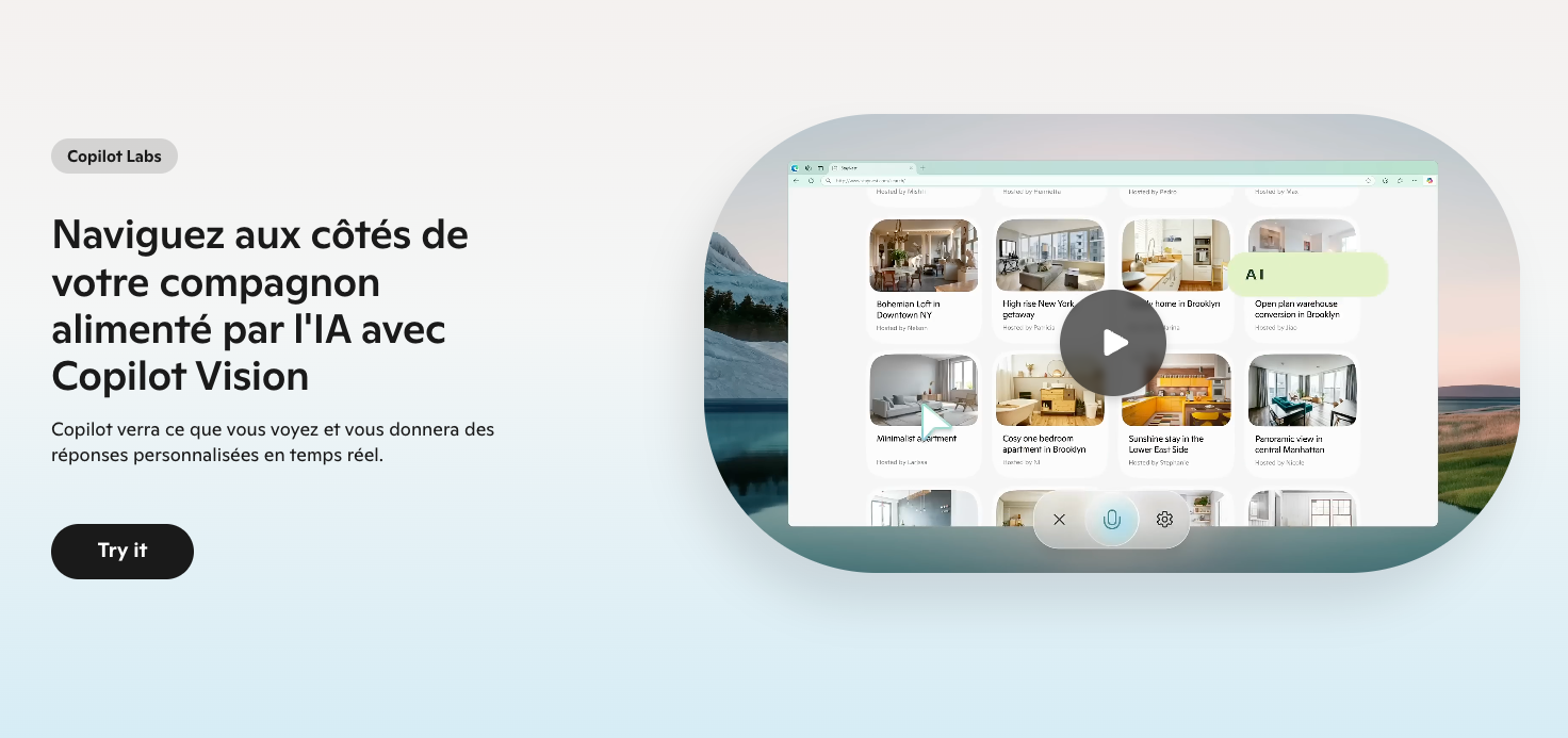 Copilot Vision s'invite gratuitement dans le navigateur Edge ©Microsoft