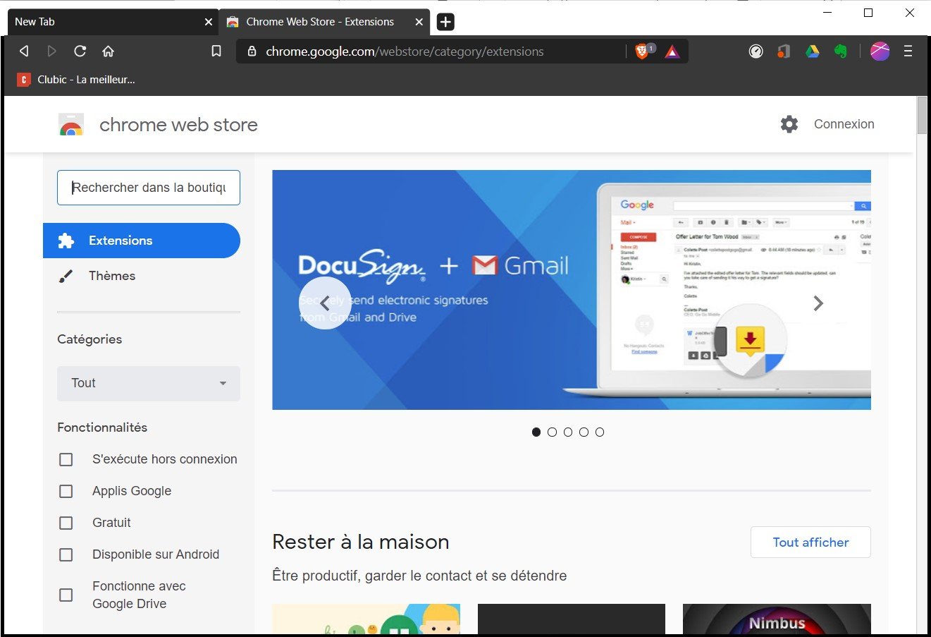 Brave est compatible avec toutes les extensions du CWS