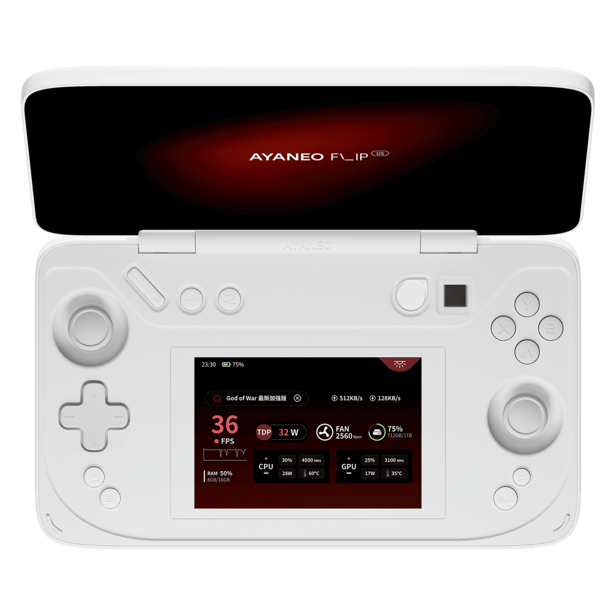 La console double-écran d'AYANEO passe au plus puissant des APU Ryzen disponible. ©AYANEO