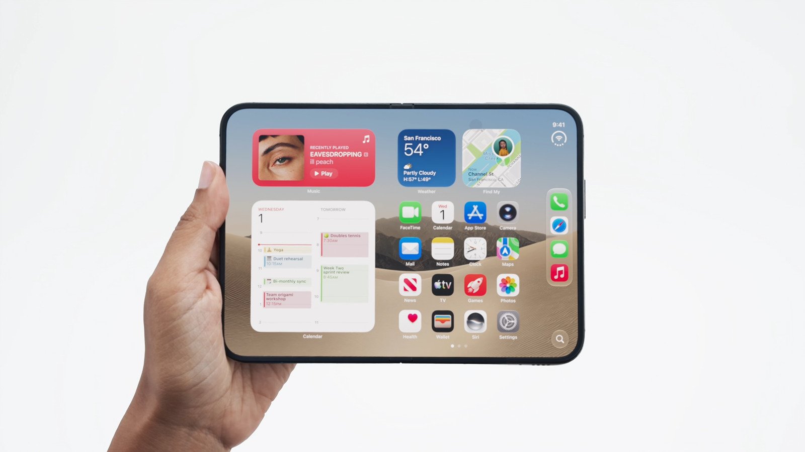 L’iPhone Duo veut réinventer l’iPhone, mais cette nouvelle formule oblige Apple à faire des choix qui ne plairont pas à tout le monde. © Apple
