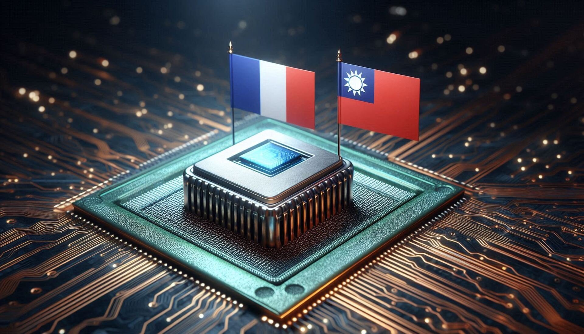 La France et Taïwan, bientôt main dans la main sur les semi-conducteurs ? © Microsoft Designer, pour Clubic