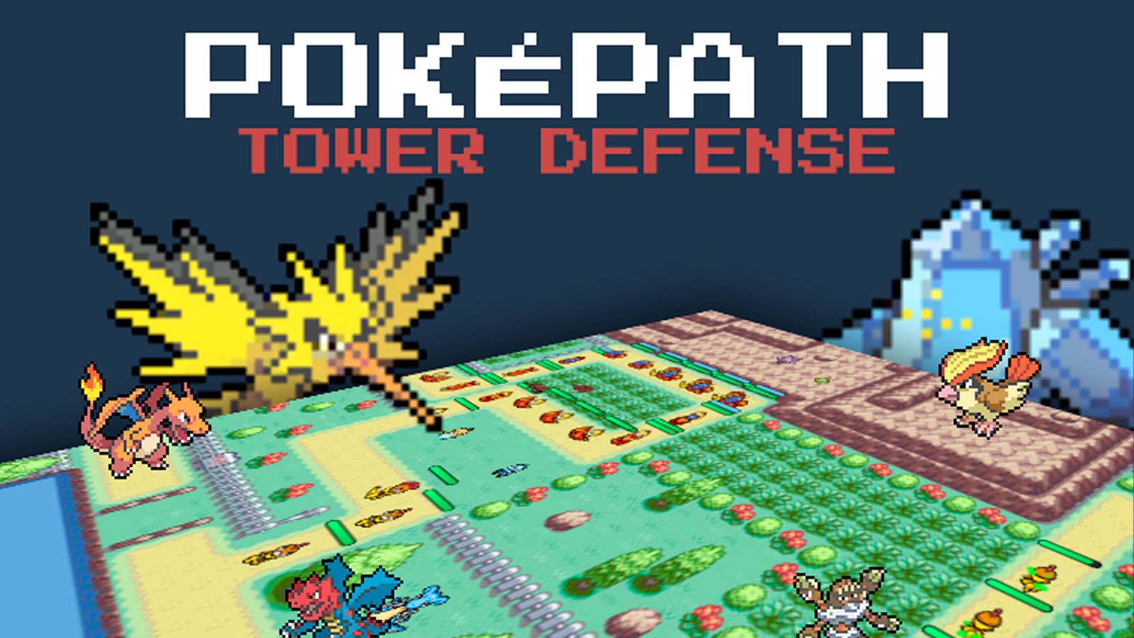 Poképath repose sur la construction stratégique d’une équipe de Pokémon aux rôles complémentaires pour survivre à des vagues ennemies de plus en plus difficiles - © Poképath