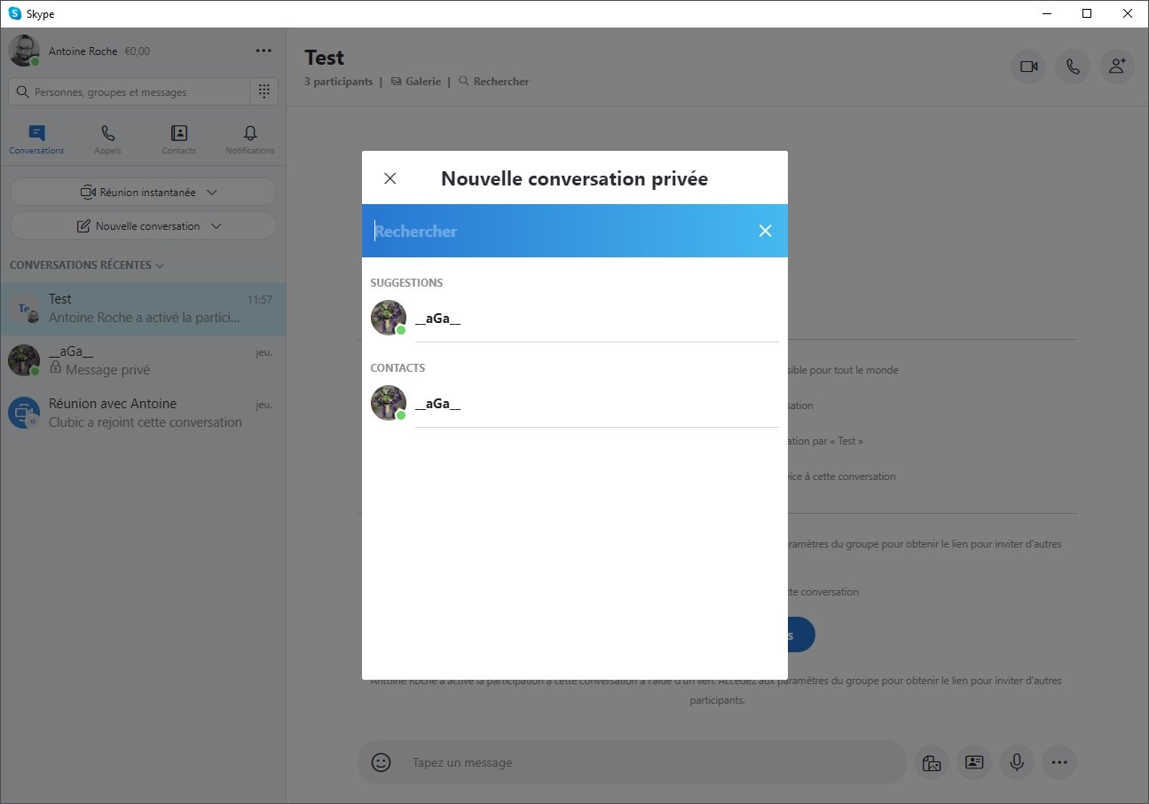 privée Skype