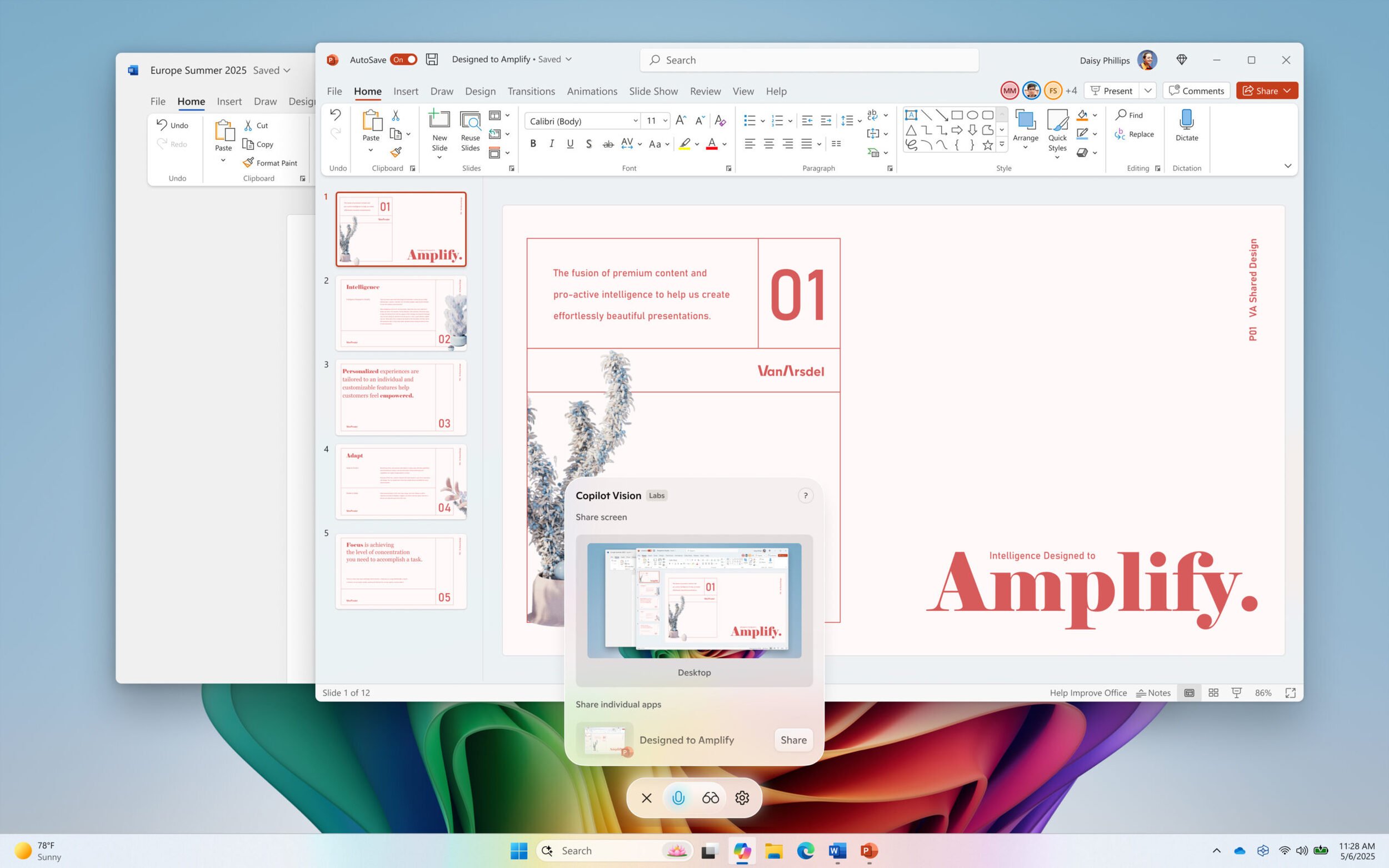 Voici un aperçu de Cpilot Vision Desktop © Microsoft