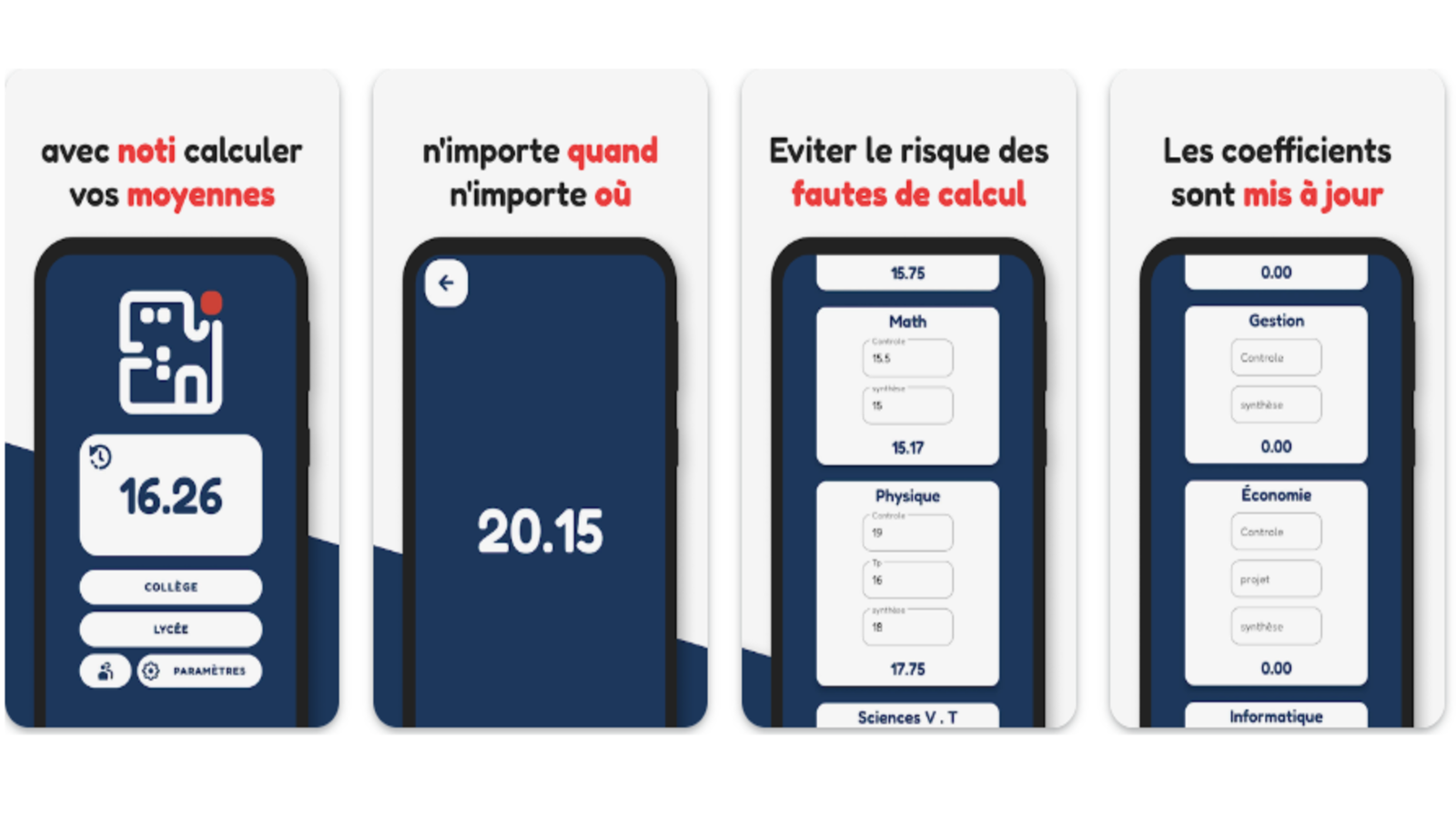 Noti aide les élèves à suivre leurs moyennes sans calcul compliqué. L’application mise sur la simplicité, la mobilité et une meilleure précision. © TahaM