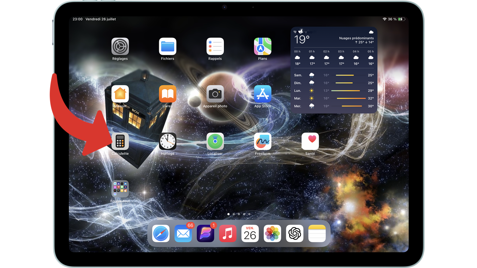 Ouvrir l'app Calculette d'iPadOS 18 © Clubic
