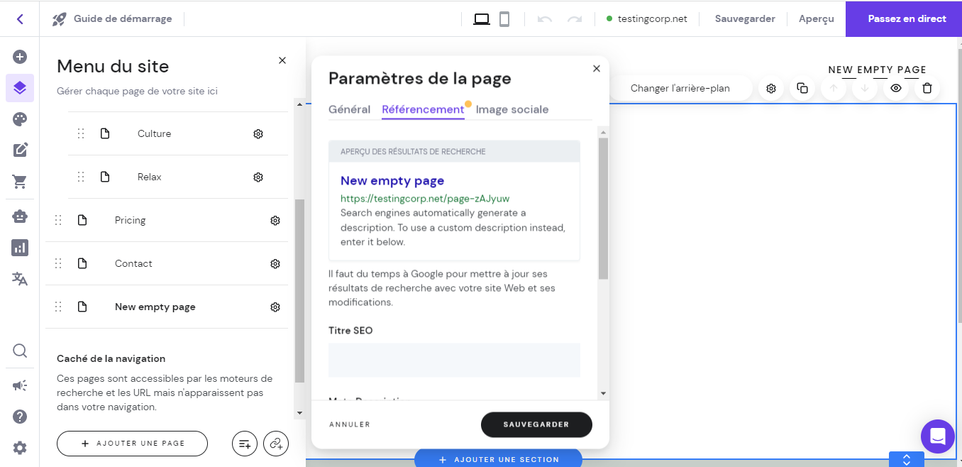 @Hostinger : la création d'une page pour son site web se fait en quelques clics