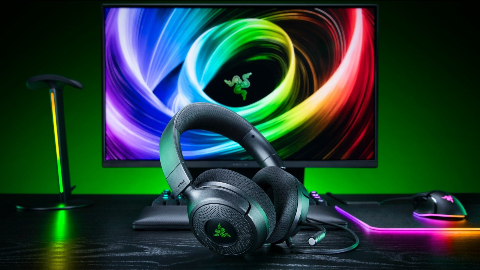 Le casque pour gamers Kraken V4 X Sensa HD Haptics. ©Razer