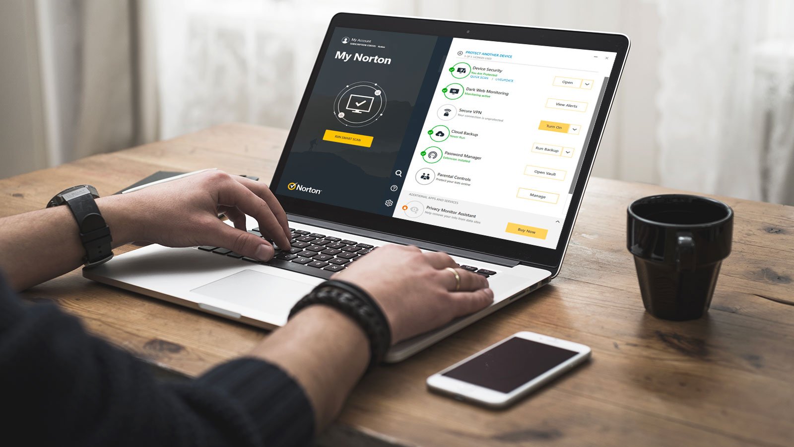 Le logiciel Norton affiché sur un ordinateur