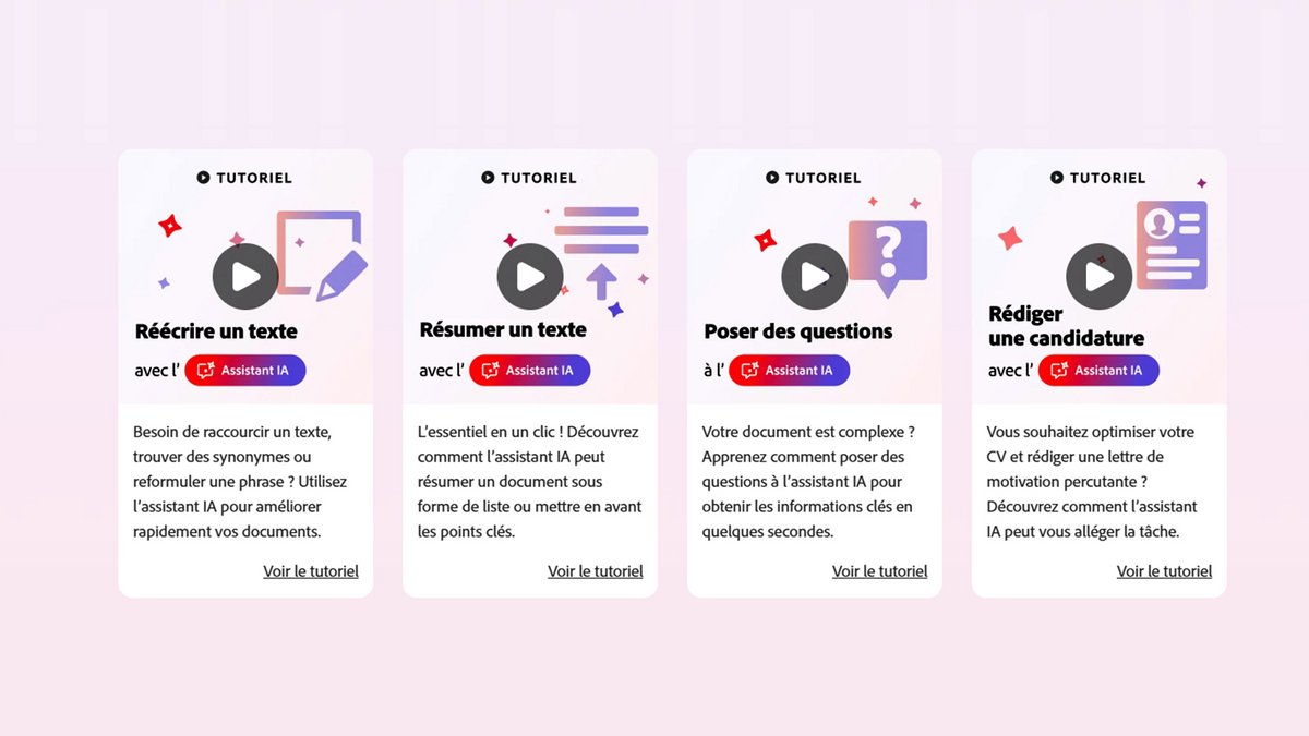 L’Assistant IA peut corriger, reformuler ou créer un PDF complet, tout en conservant une mise en page soignée ©Adobe