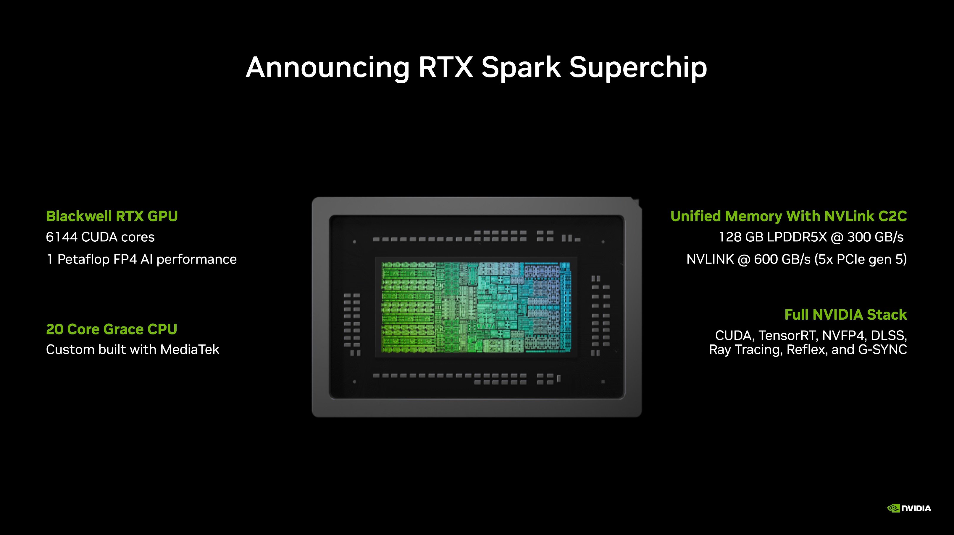 NVIDIA présente sa puce RTX Spark, en Arm. ©NVIDIA
