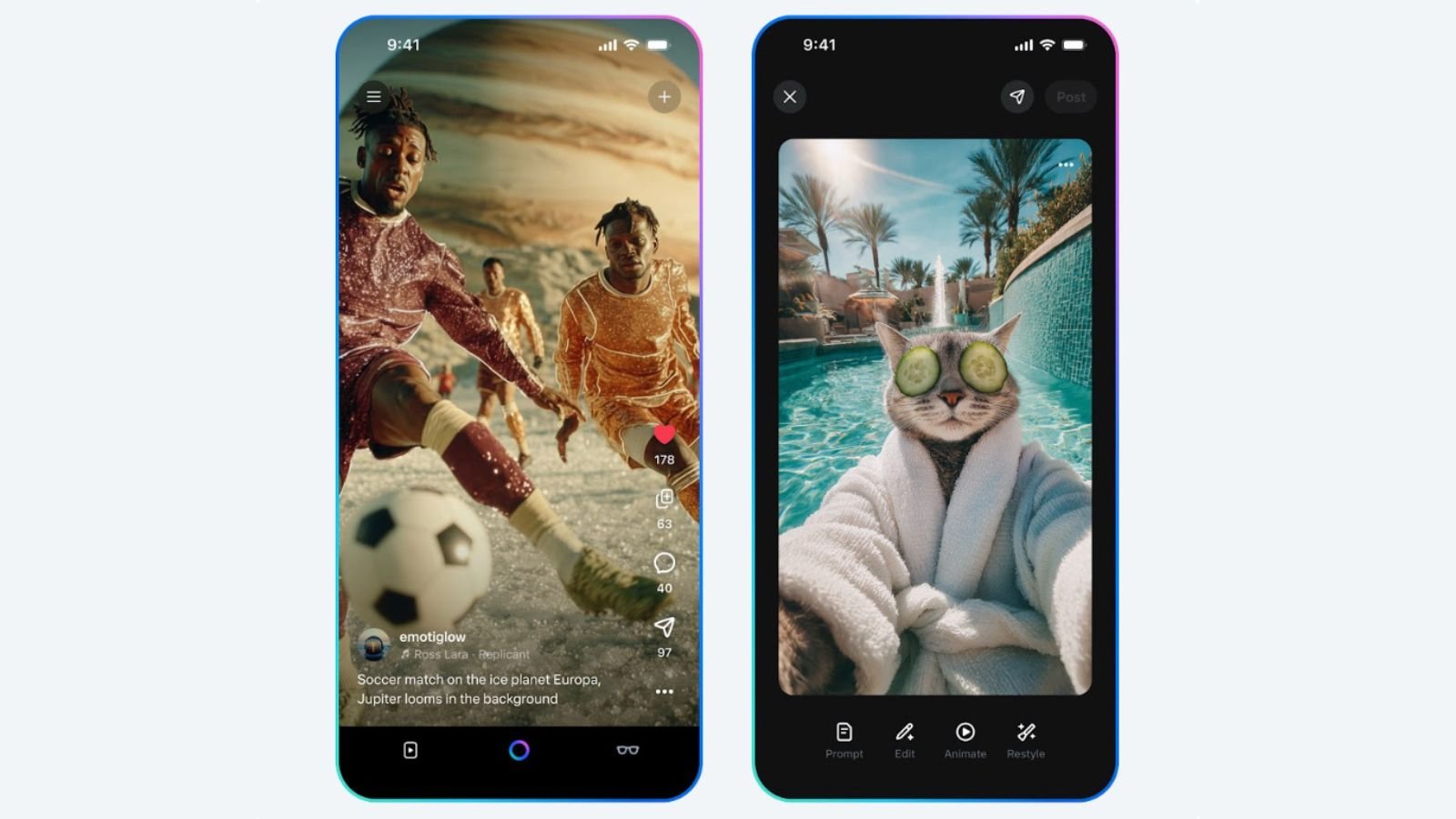 Un flux de vidéos générées grâce à l'IA. ©Meta