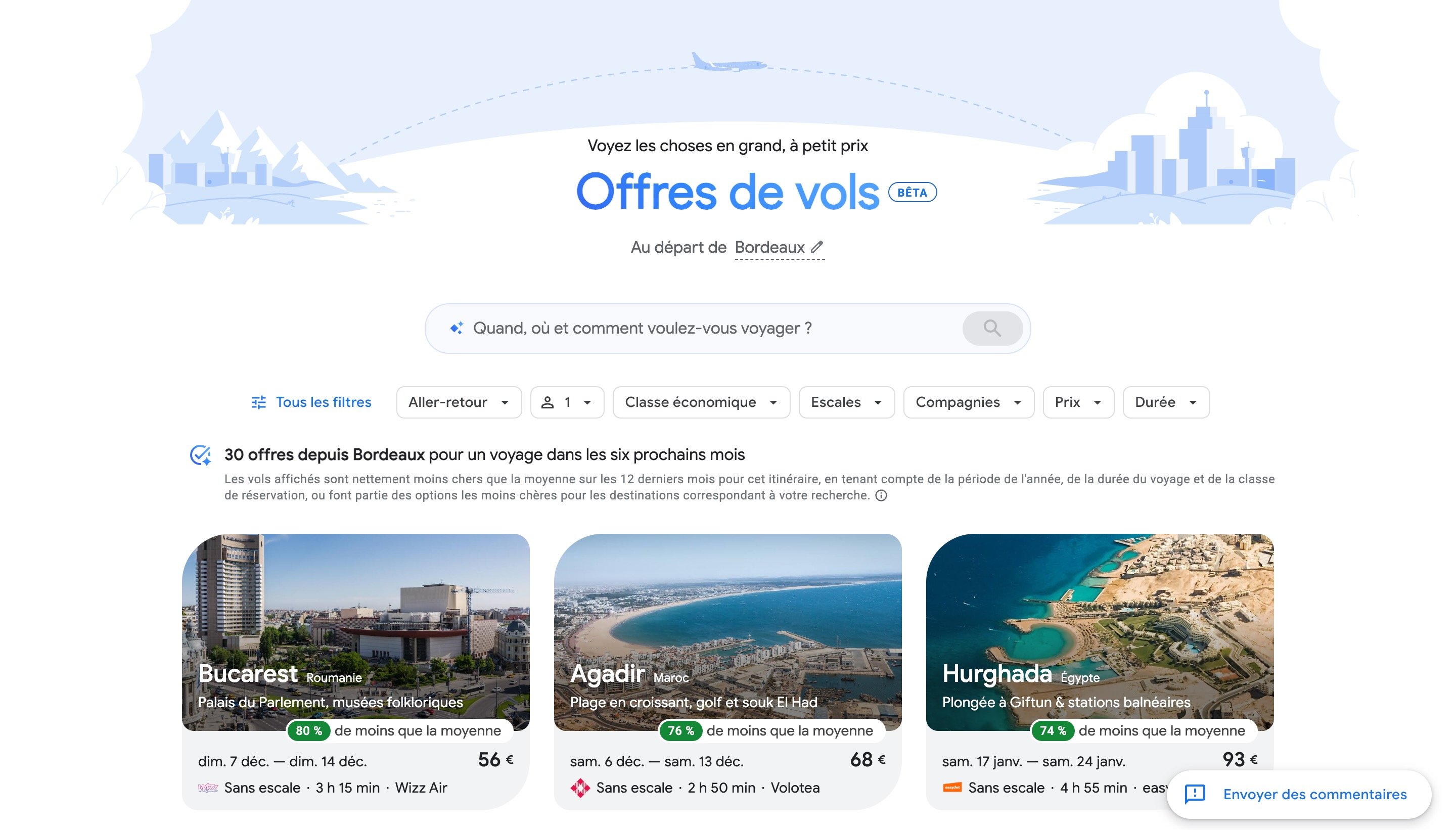 Un nouvel outil pour voyager moins cher. ©Google