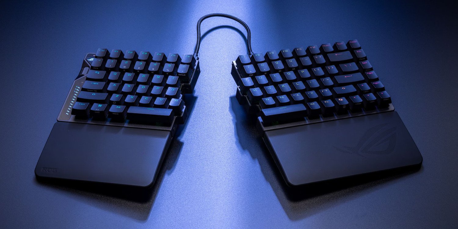 Un clavier gamer en deux morceaux, des specs de samouraï, et un look qui va clairement diviser. Tranchant ou trop osé ? © Asus