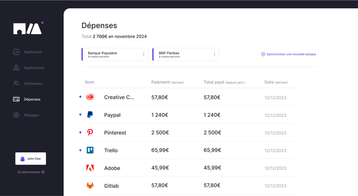 Mia-App : gestion des dépenses