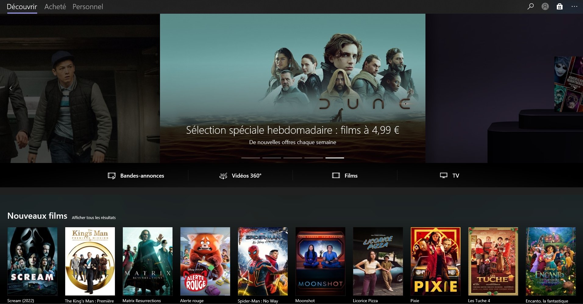 Films et TV accueil