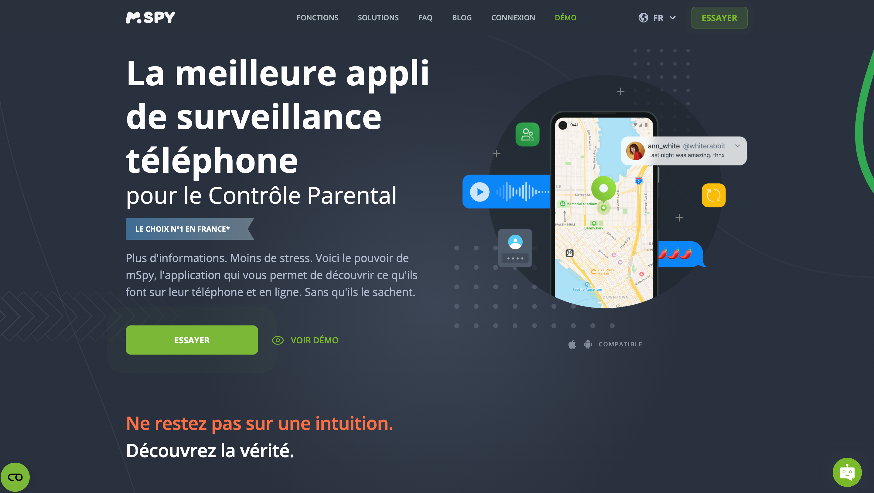 Un logiciel de surveillance d'appareils mobiles © mSpy