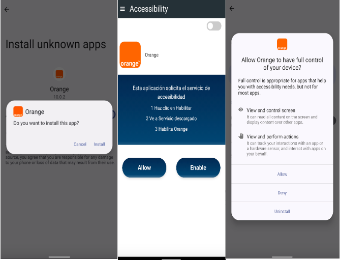 DroidLock pousse de fausses applis en apparence légitimes pour inciter les victimes à accorder l'accès aux services d'accessibilité. © Zimperium