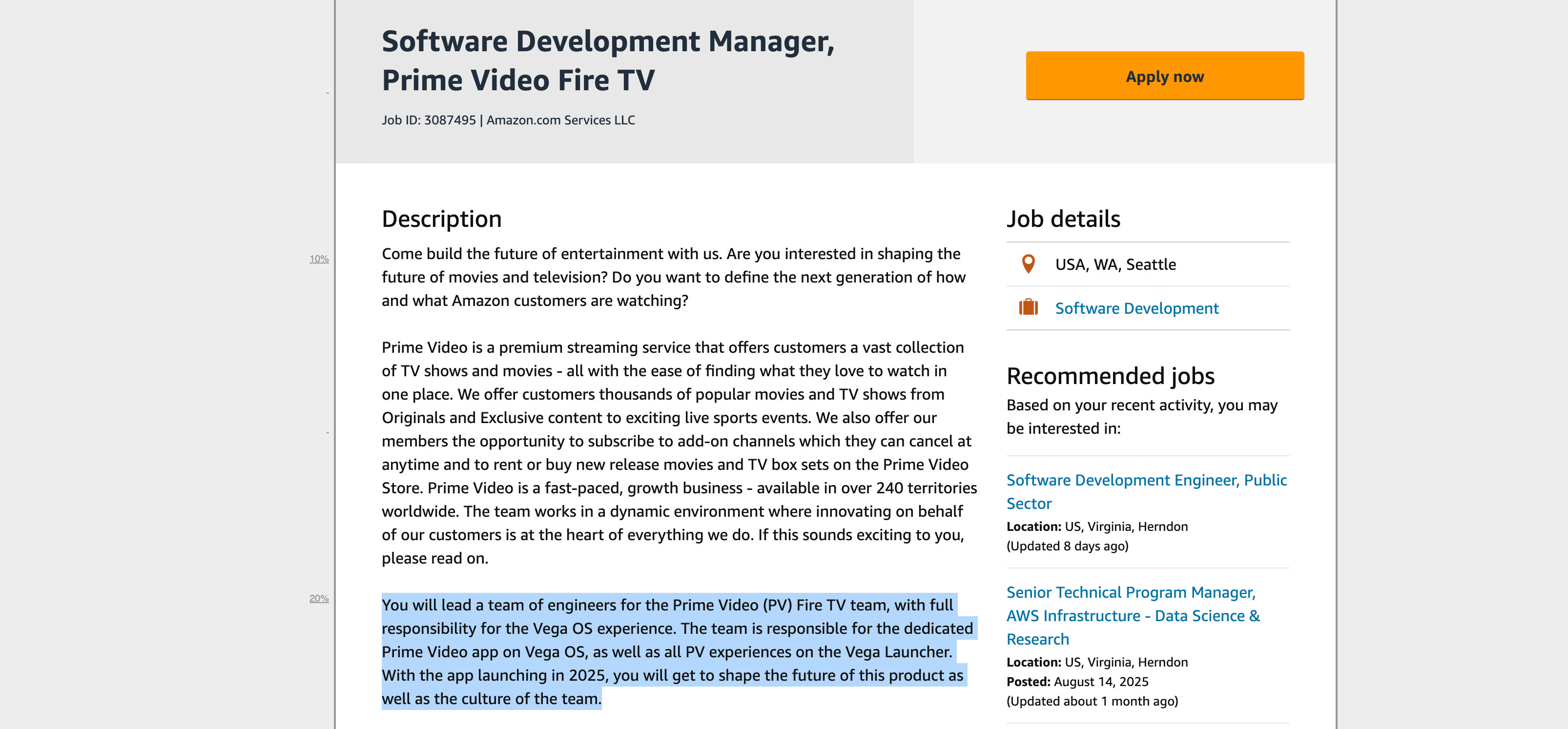 L'annonce d'Amazon sur Web Archive