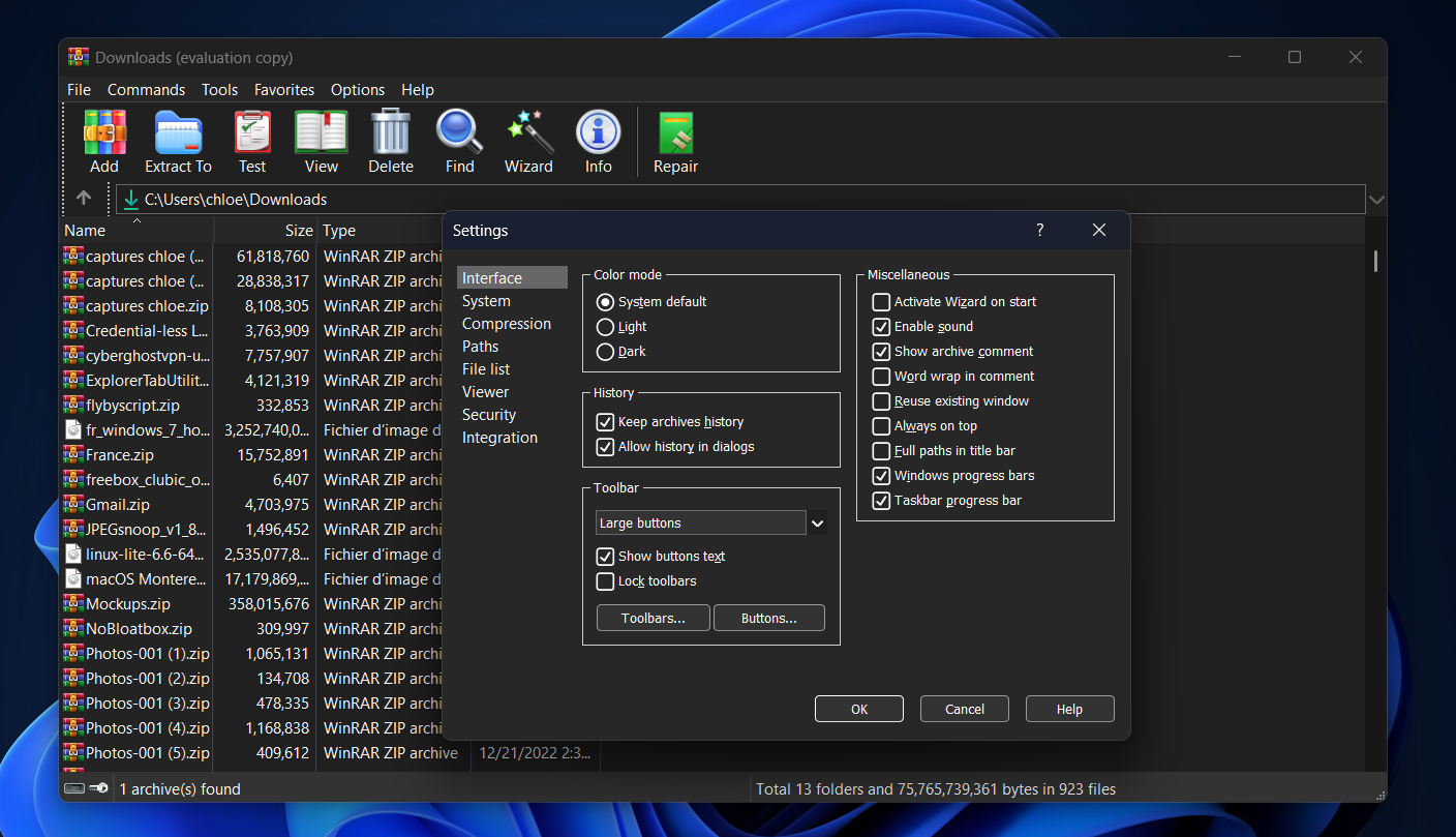 WinRAR 7.12 corrige une vulnérabilité sérieuse permettant à des hackers de bypasser le chemin d'extraction par défaut pour décompresser des archives piégées dans des dossiers critiques de Windows. © Clubic