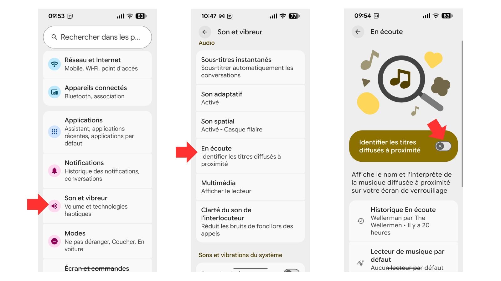 Stoppez l'identification des titres diffusés à proximité. ©Google