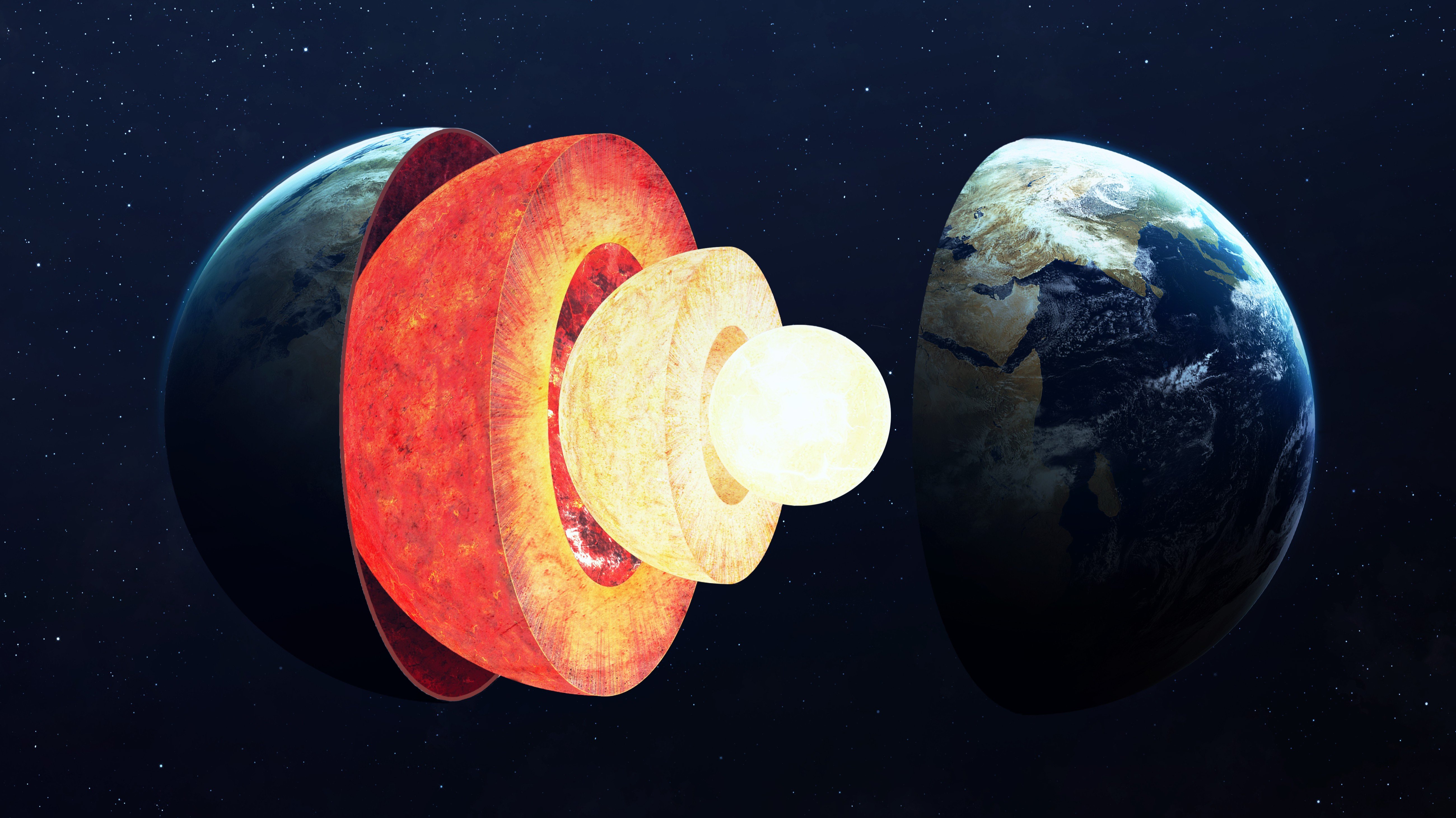 À la frontière du noyau externe, les températures dépassent facilement les 3 000 °C ou 4 000 °C : des conditions extrêmes pour que l'eau y persiste. © Vadim Sadovski / Shutterstock
