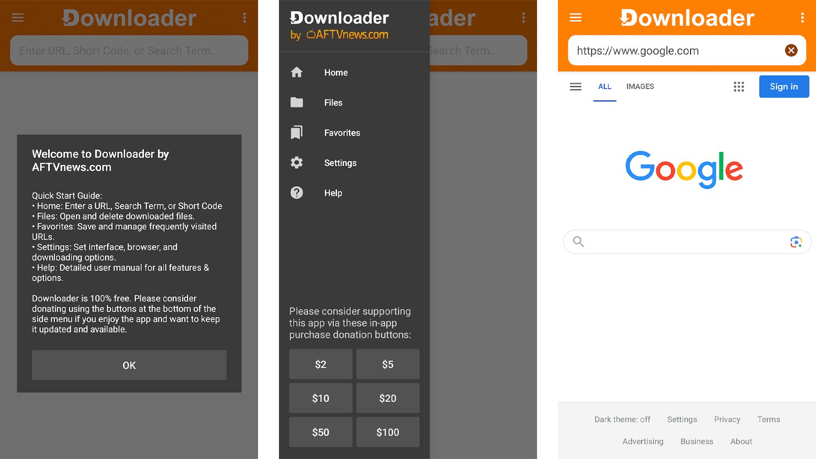 Downloader by AFTVnews réunit navigation web et téléchargement de fichiers dans une seule application simple et pratique. © AFTVnews.com