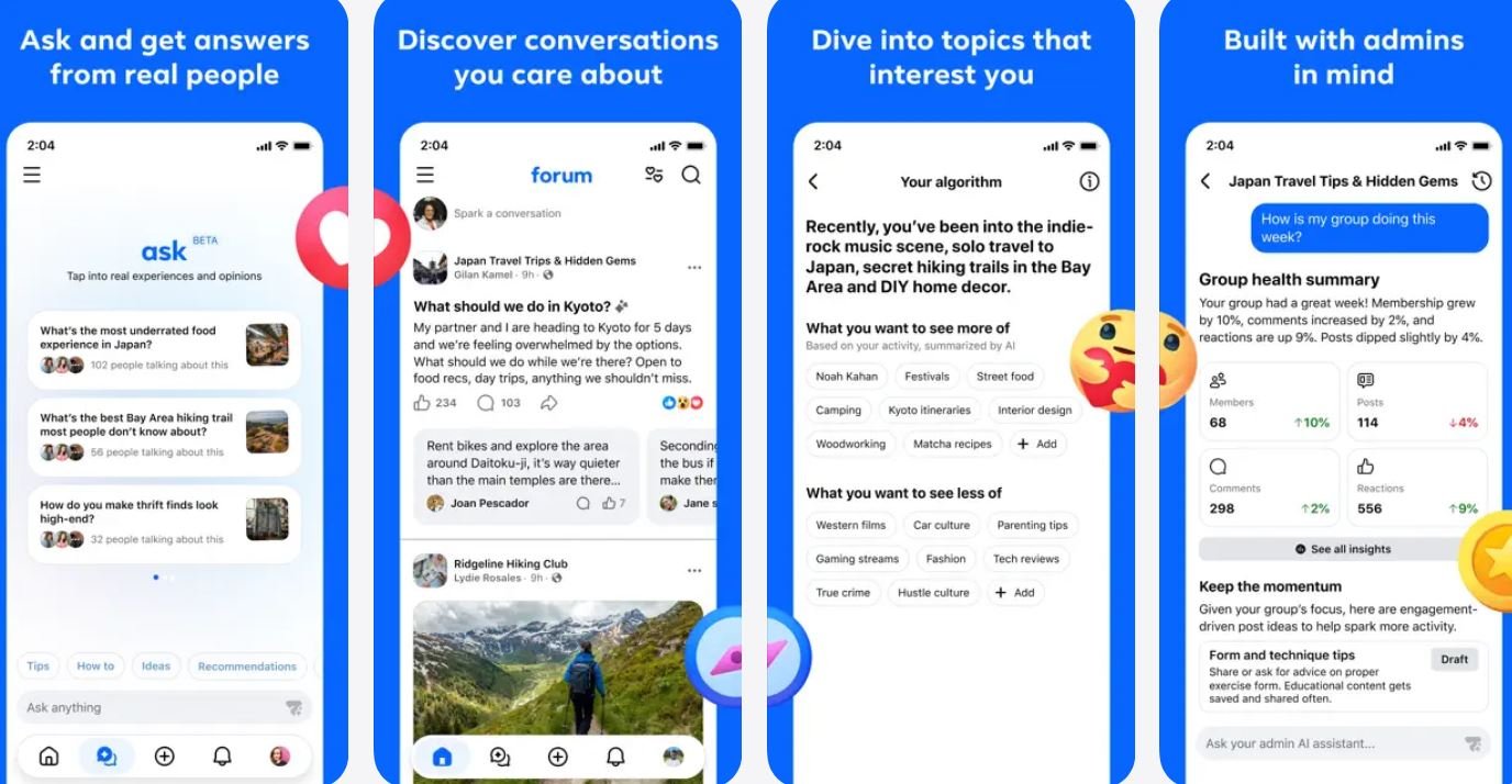 L'application Forum est disponible sur iOS comme sur Android. ©Meta